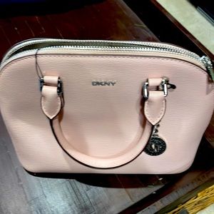 DKNY small pink handle purse with shoulder/cross body strap